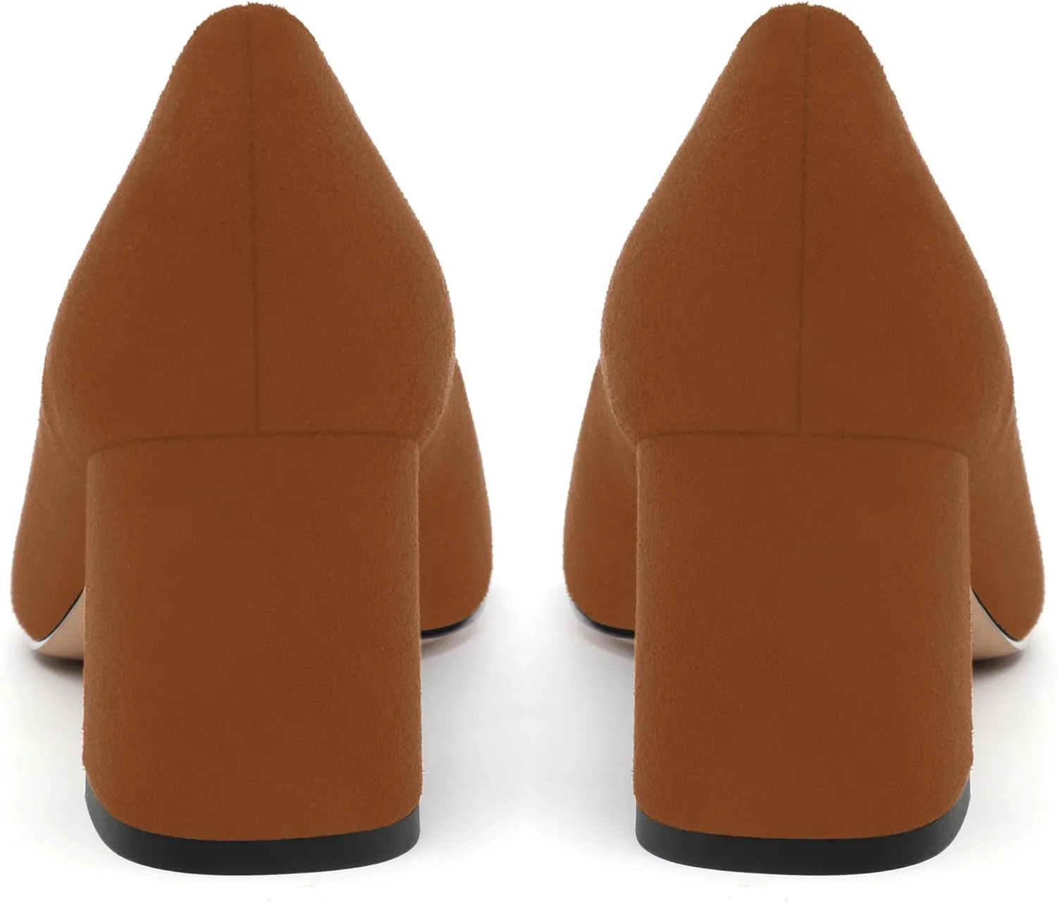 Women's Pumps, Round Closed Toe Chunky Heels, Slip On Fashion Comfort Solid Working Wedding Dressy Shoes for Women