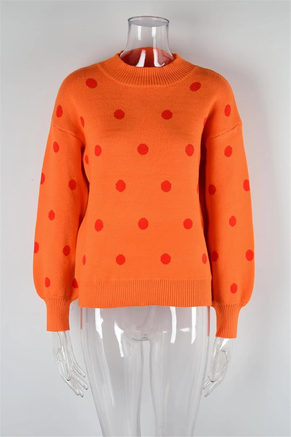 Womens Autumn Winter Sweaters Warm Comfortable Pullovers Casual Fashion Cardigans Ladies Polka Dot Knit Sweater