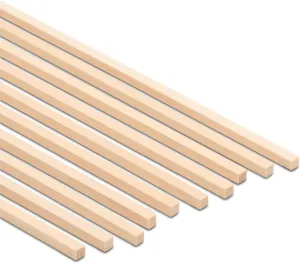 Wood Square Dowel Rods 1/8 inch x 12 Pack of 50 Wooden Craft Sticks for Crafts and Woodworking by Woodpeckers