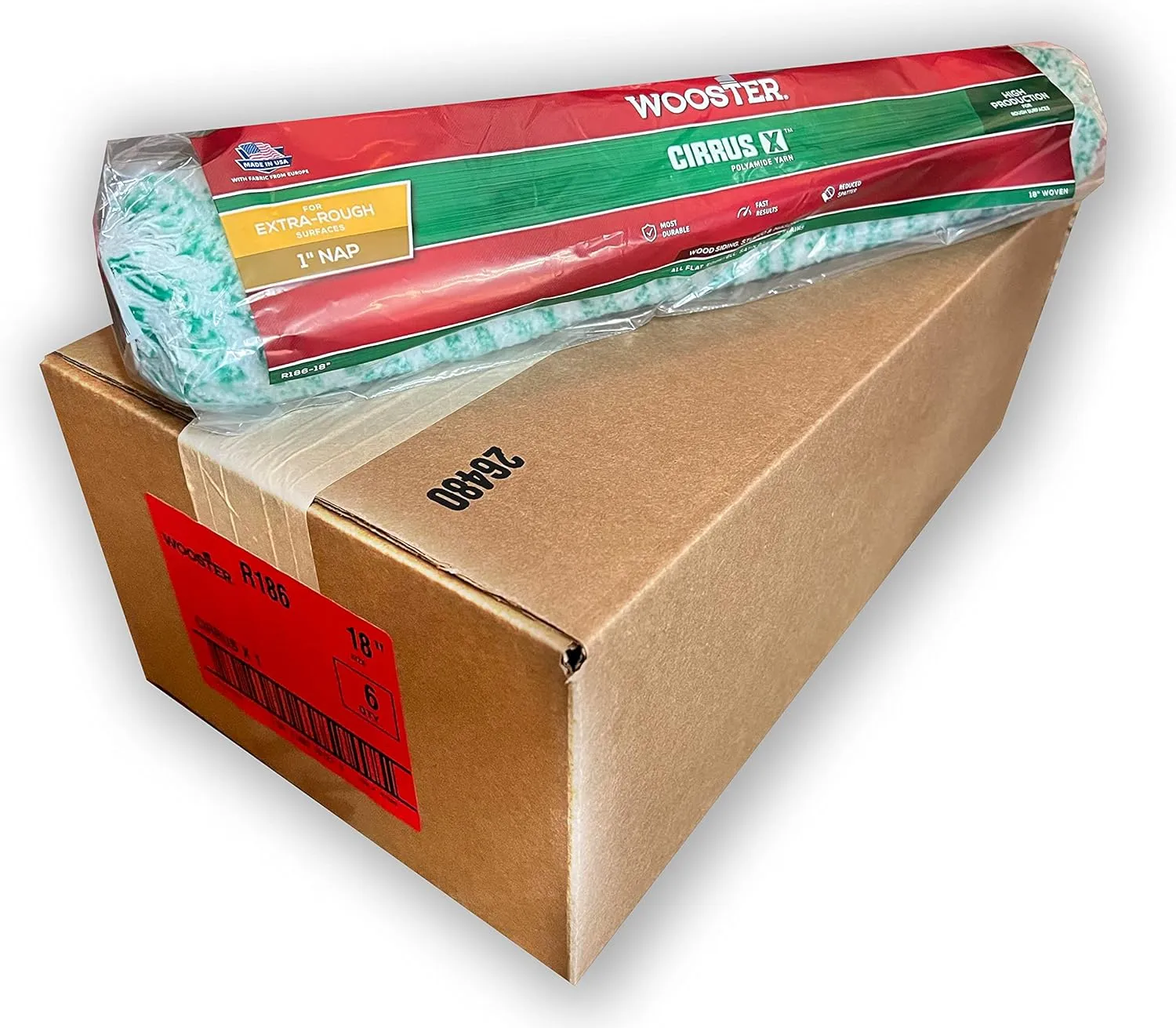 Wooster Brush 18 Inch R186 Cirrus X 1 Inch Nap - Pack of 6