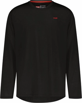 Wrangler - Men Long Sleeve Base Layer (Black) - Thermal Cold Weather Top