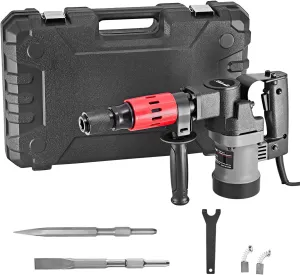 XtremepowerUS 1000W Demolition Electric Chipping Jack Hammer Concrete Breaker Chipping Chisel Bits Set With Carrying Case