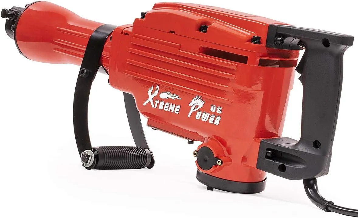 XtremepowerUS 2200W Demolition Electric Jack Hammer Power Drill Concrete Breaker Bar Point & Chisel Bits Chisel Set