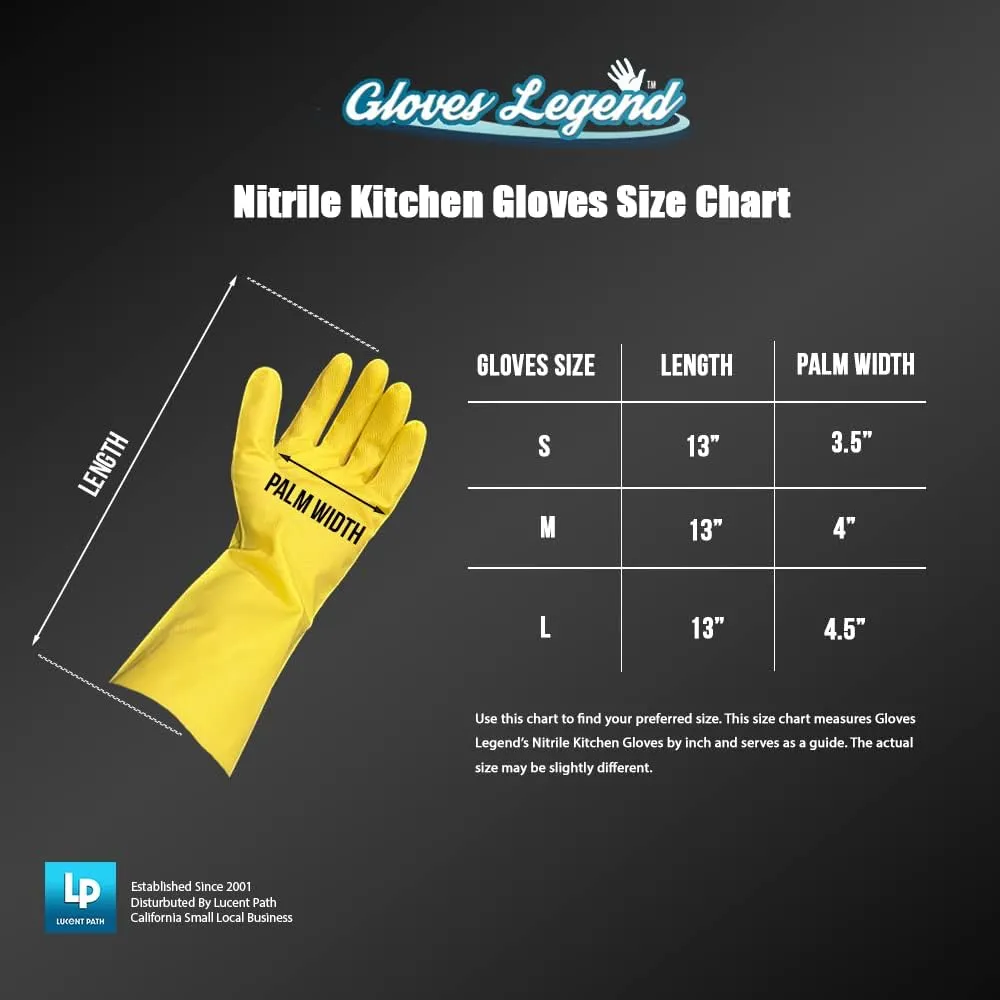 Yellow Household Kitchen Cleaning Dishwashing Reusable Gloves - Medium & Small