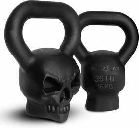 Yes4All Kettlebell Special Shape, Upgraded &Multifunctional for Advanced Training, Solid Cast Iron Powder Coated, Anti Slip Handle Strength Training Equipment