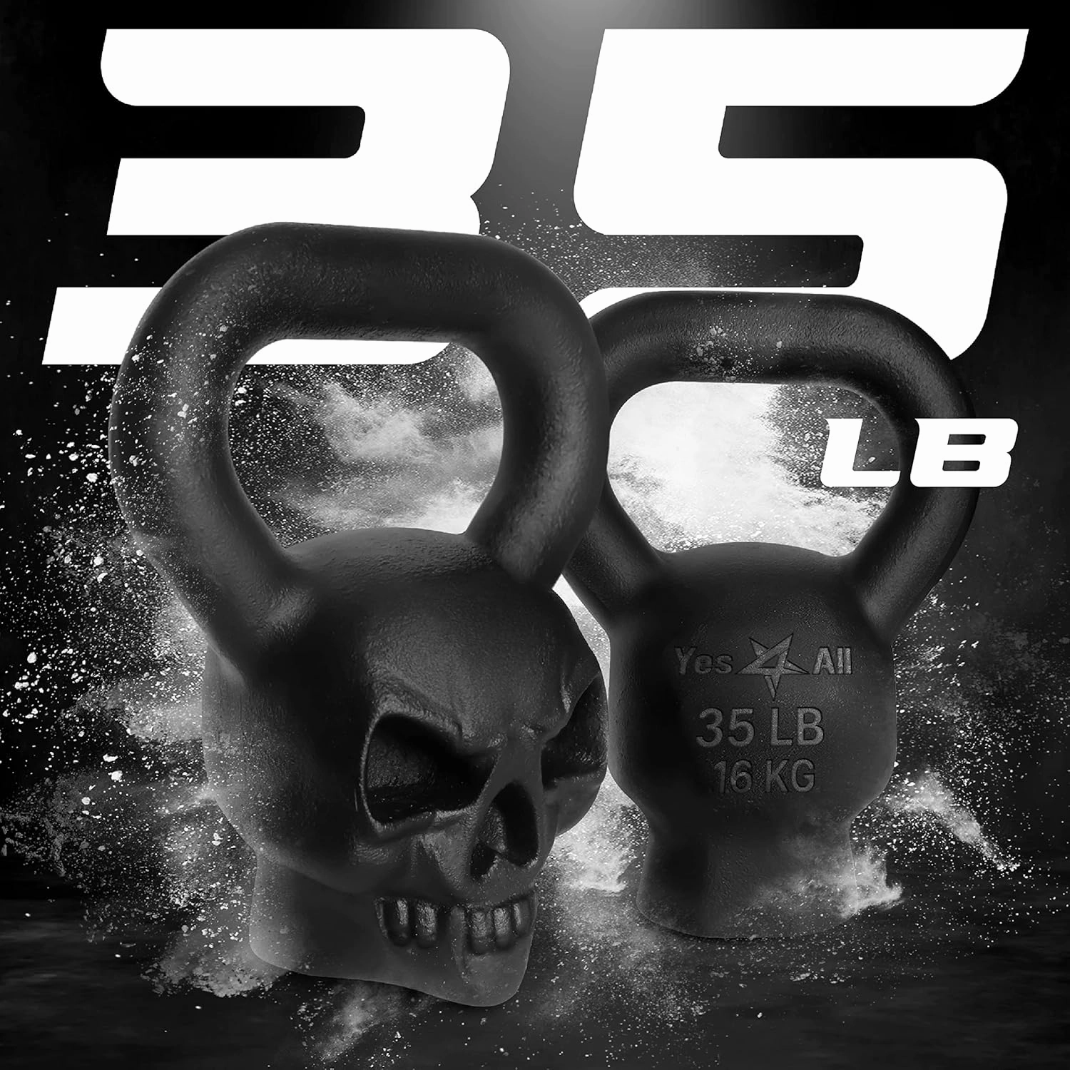 Yes4All Kettlebell Special Shape, Upgraded &Multifunctional for Advanced Training, Solid Cast Iron Powder Coated, Anti Slip Handle Strength Training Equipment
