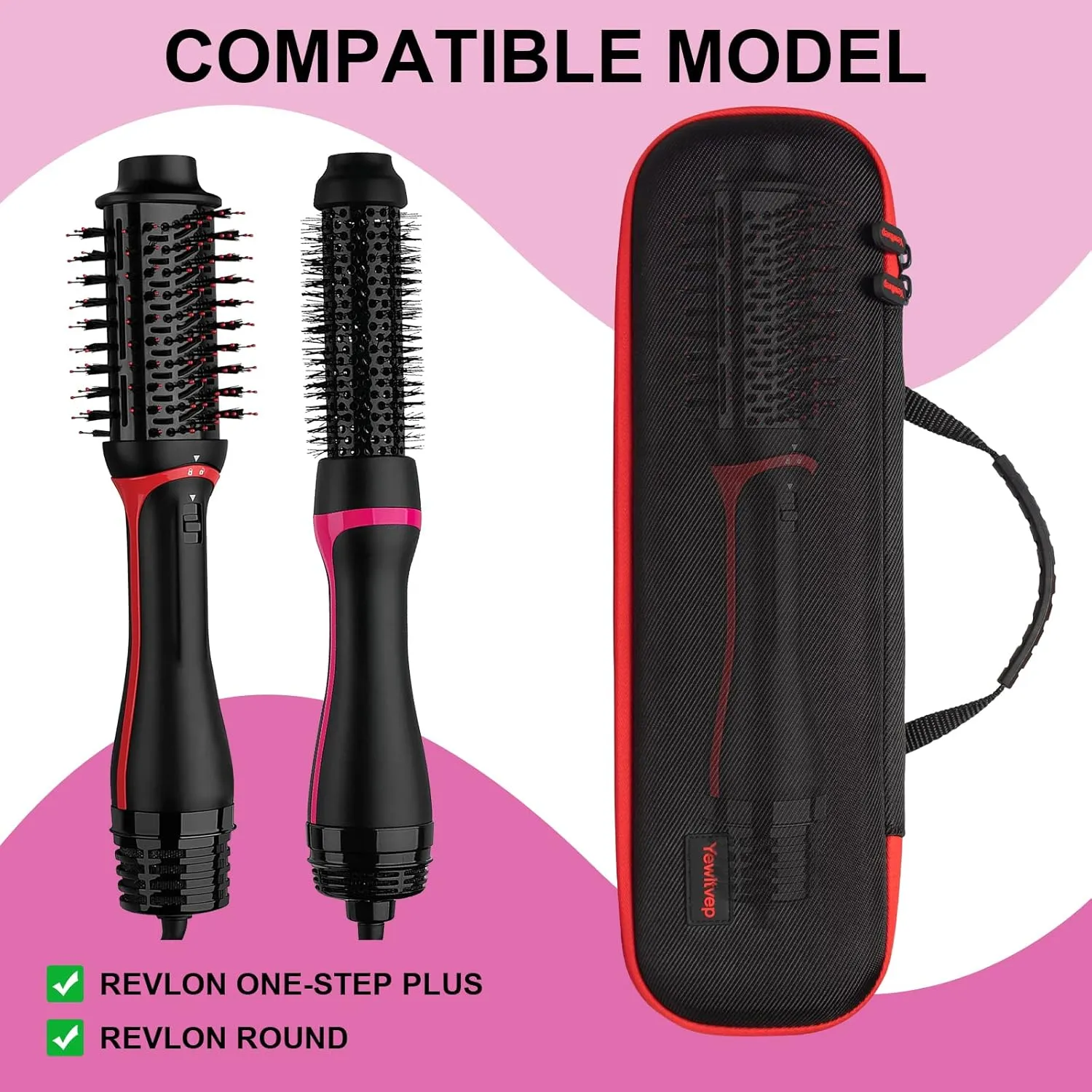 Yewltvep Case for One-Step Volumizer Plus 2.0, Hard Travel Case Fits for One-Step Volumizer Plus, Hair Dryer and Styler Hot Air Brush Storage Organizer, Carrying Box for Hair Dryer Brush(Box Only)