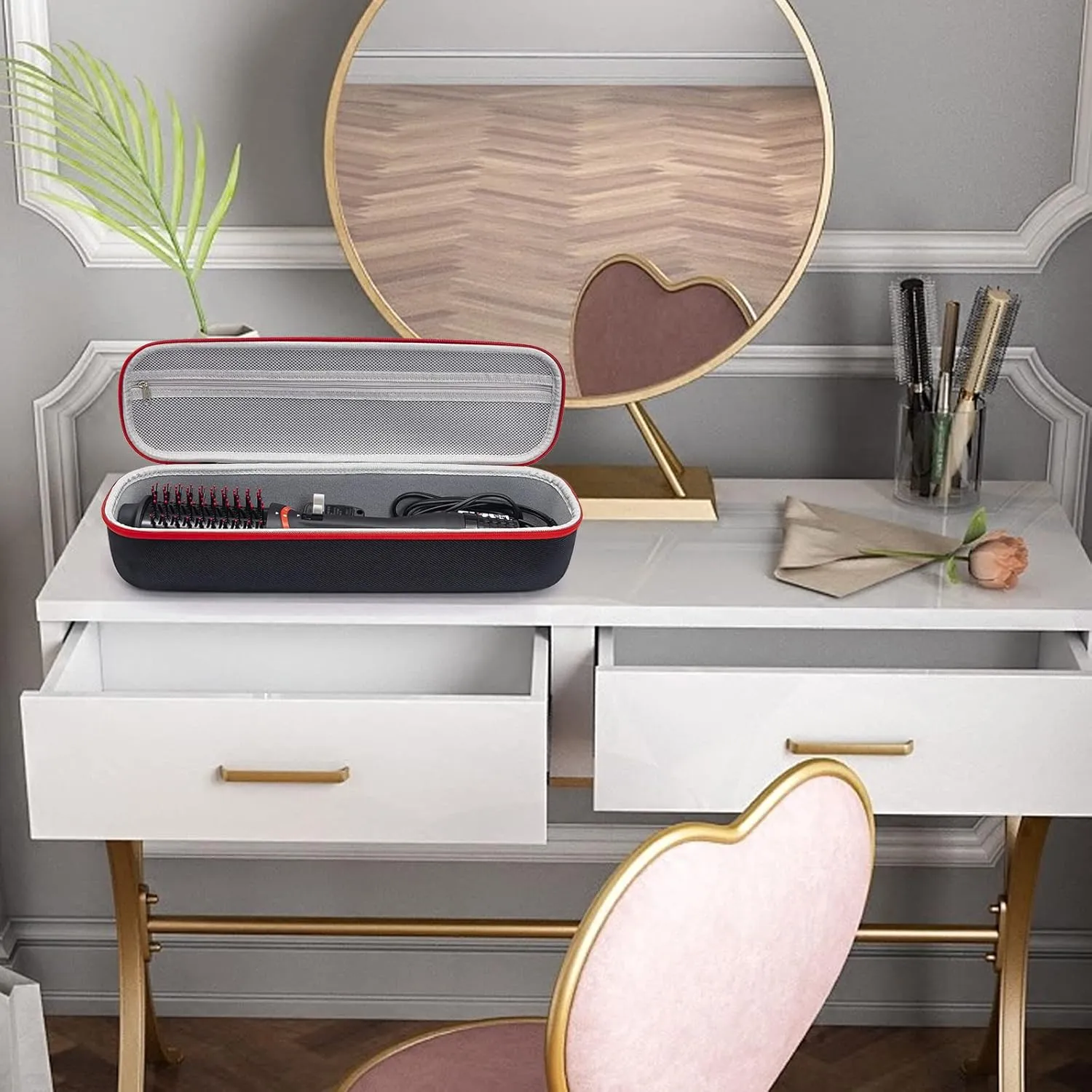 Yewltvep Case for One-Step Volumizer Plus 2.0, Hard Travel Case Fits for One-Step Volumizer Plus, Hair Dryer and Styler Hot Air Brush Storage Organizer, Carrying Box for Hair Dryer Brush(Box Only)