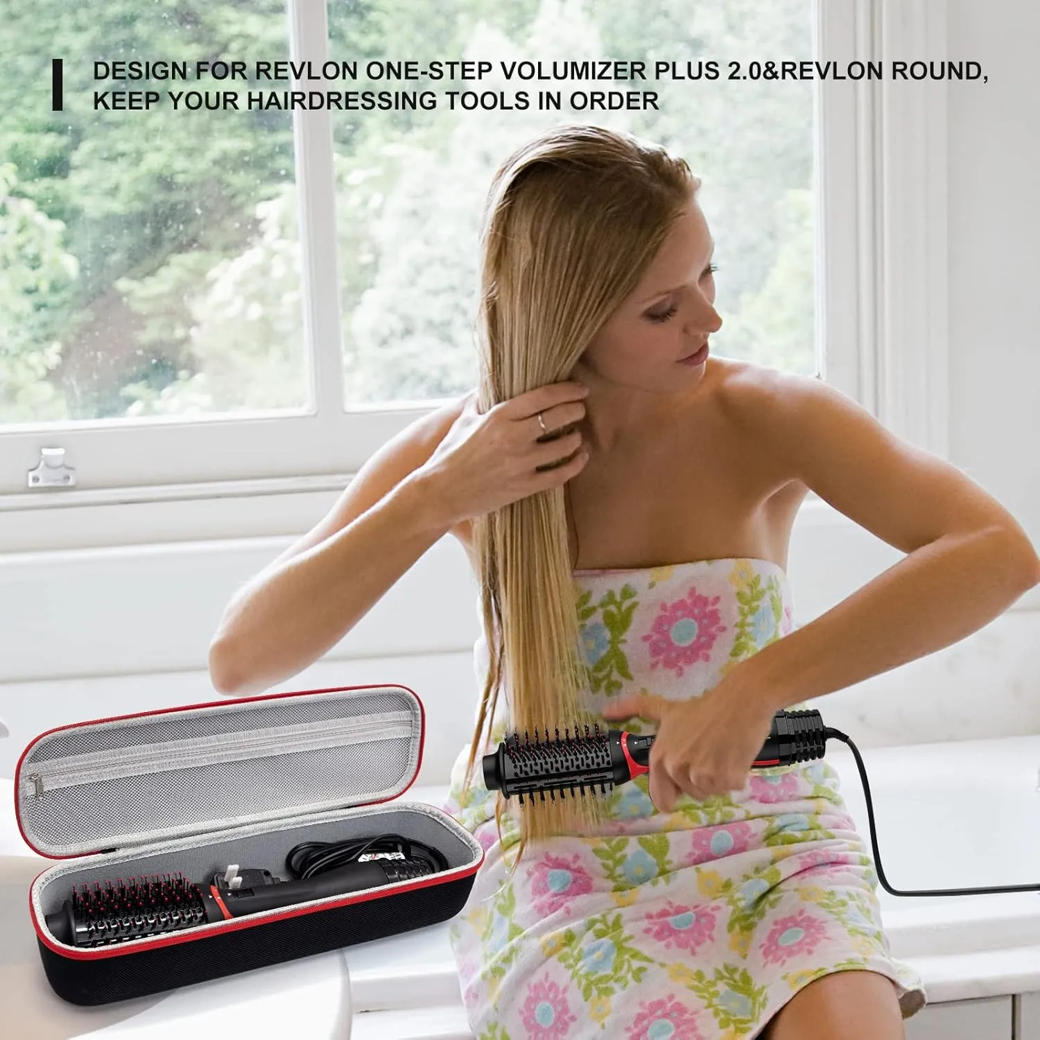 Yewltvep Case for One-Step Volumizer Plus 2.0, Hard Travel Case Fits for One-Step Volumizer Plus, Hair Dryer and Styler Hot Air Brush Storage Organizer, Carrying Box for Hair Dryer Brush(Box Only)