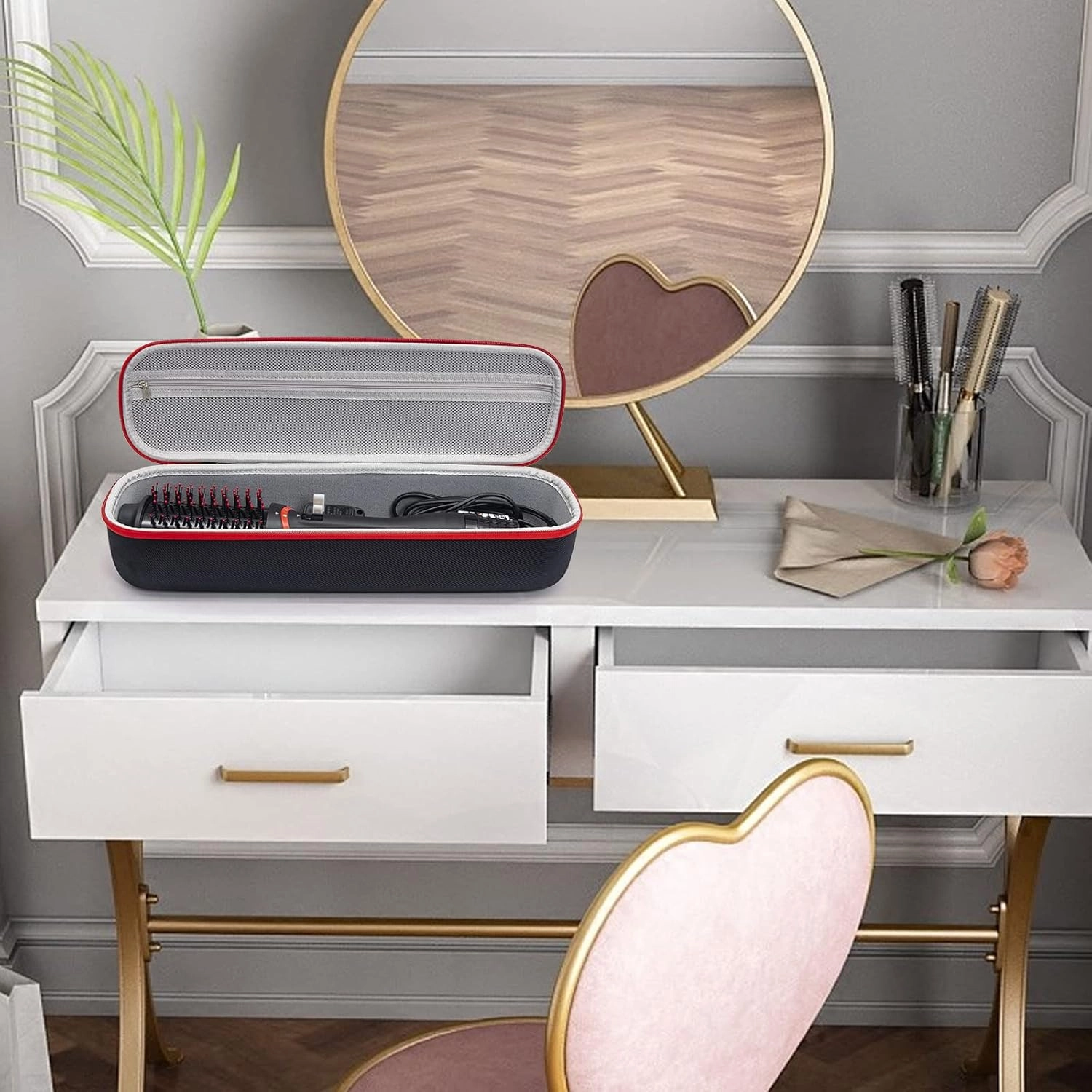 Yewltvep Case for One-Step Volumizer Plus 2.0, Hard Travel Case Fits for One-Step Volumizer Plus, Hair Dryer and Styler Hot Air Brush Storage Organizer, Carrying Box for Hair Dryer Brush(Box Only)