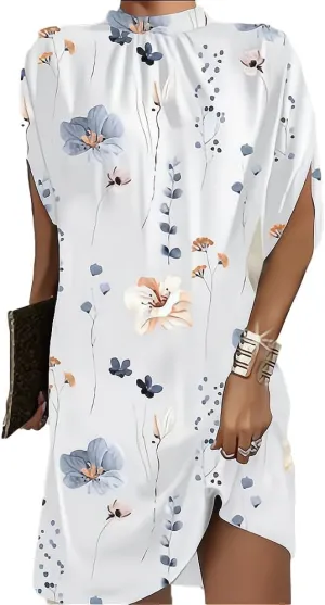 yk8fass Bat-Sleeve Round-Neck Dress yg-2501