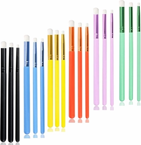 Yoseng Detailed Mini Ink Blending Brushes for Card Making, 3 Models Sizes,6 Colors-18 pcs, Small Art Blending Tool for Ink Blending,Use with Intricate Stencils,Deal with Small Details