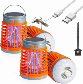 Zapranger - 2025 Profession 2 in 1 Zap Ranger, 100% Safe, Solar & USB Charging, 360° Luminous, Portable Silent Camping Light, Ipx7 Waterproof, for Indoor, Outdoor, Garden, Picnic (Orange*2)
