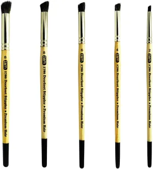 ZEM Brush Premium Hair Deerfoot Stippler Texture Design Brush Set Sizes 2-4-6-8-10