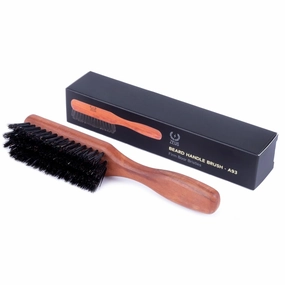 ZEUS Boar Bristle Beard & Mustache Brush with Extended Handle, Large 6" Firm-Bristle Beard Brush with Handle for Men (Made in Germany) A93