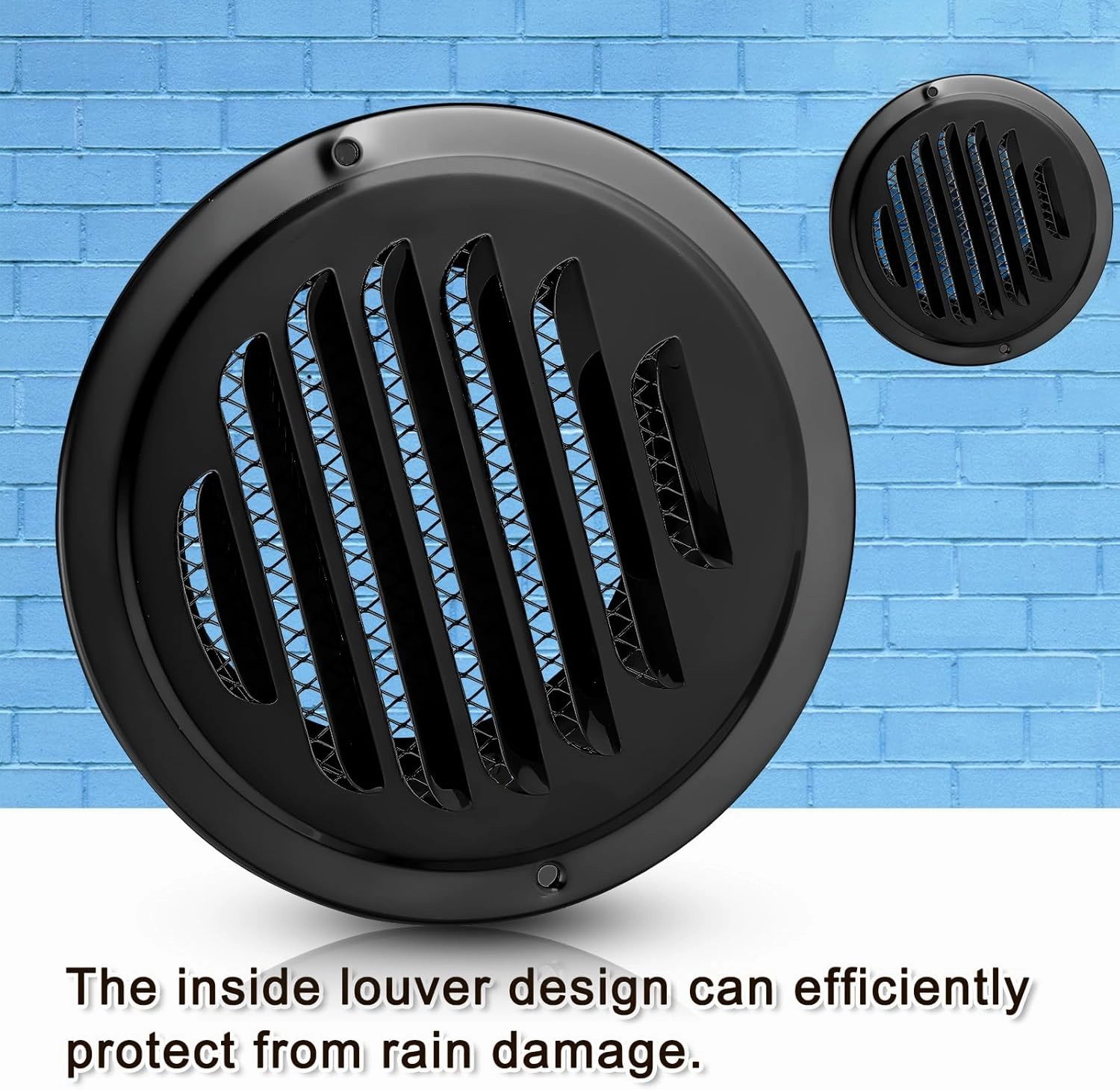 Zonon 18 Pcs Stainless Steel Soffit Vents 4 Inch Round Dryer Vent Cover with Mesh Screen for Home Outdoor Bathroom Wall Ceiling Outside Exterior Exhaust (Black)