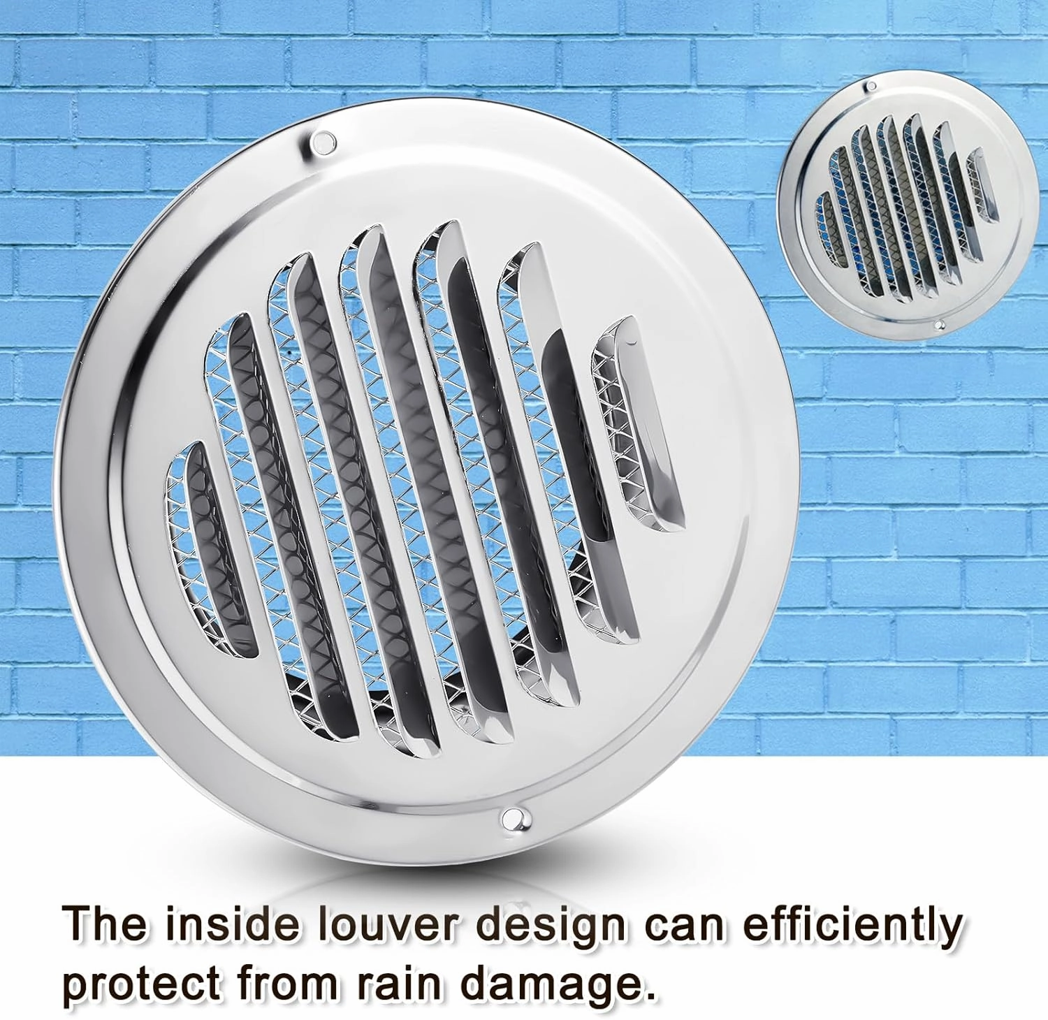 Zonon 24 Pcs Stainless Steel Soffit Vents 4 Inch Round Dryer Vent Cover with Mesh Screen for Home Outdoor Bathroom Wall Ceiling Outside Exterior Exhaust (Silver)