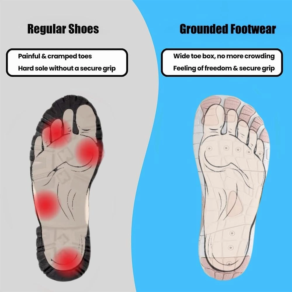 Zureto Hike Barefoot Shoes Womens Mens, Unisex Healthy Non-Slip Barefoot Grounded Shoes